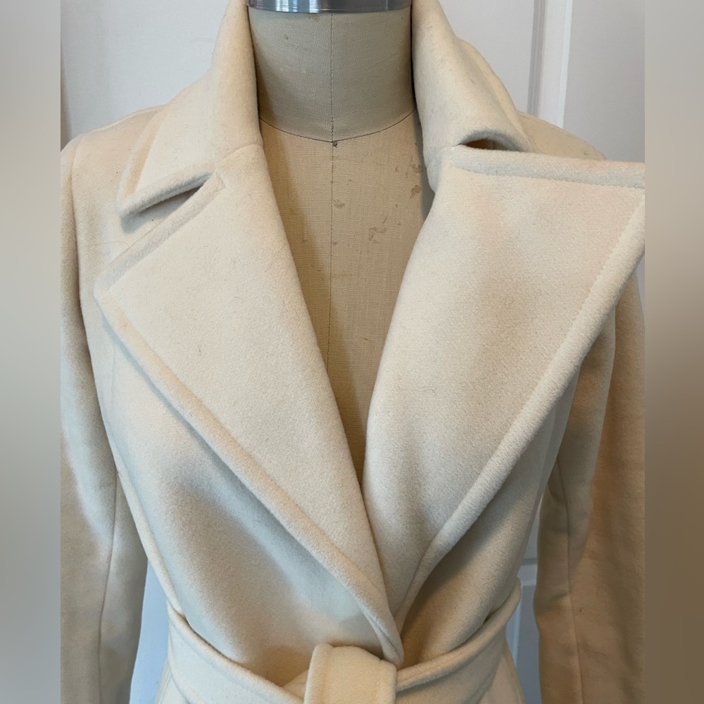 Lauren Ralph Lauren belted wool coat ivory sz 4